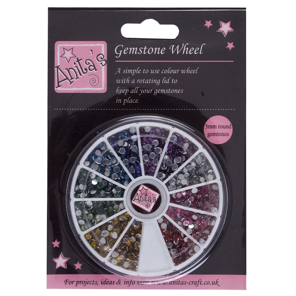 Anita's Gemstone Wheel 3mm Gems Assorted Colours