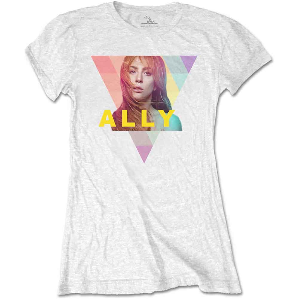 A Star Is Born Ladies T-Shirt Ally Geo-Triangle White (M)