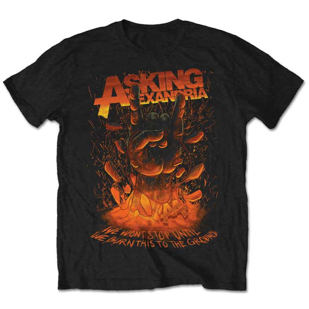 Asking Alexandria Men's T-Shirt Metal Hand (Retail Pack) Black (XXL)
