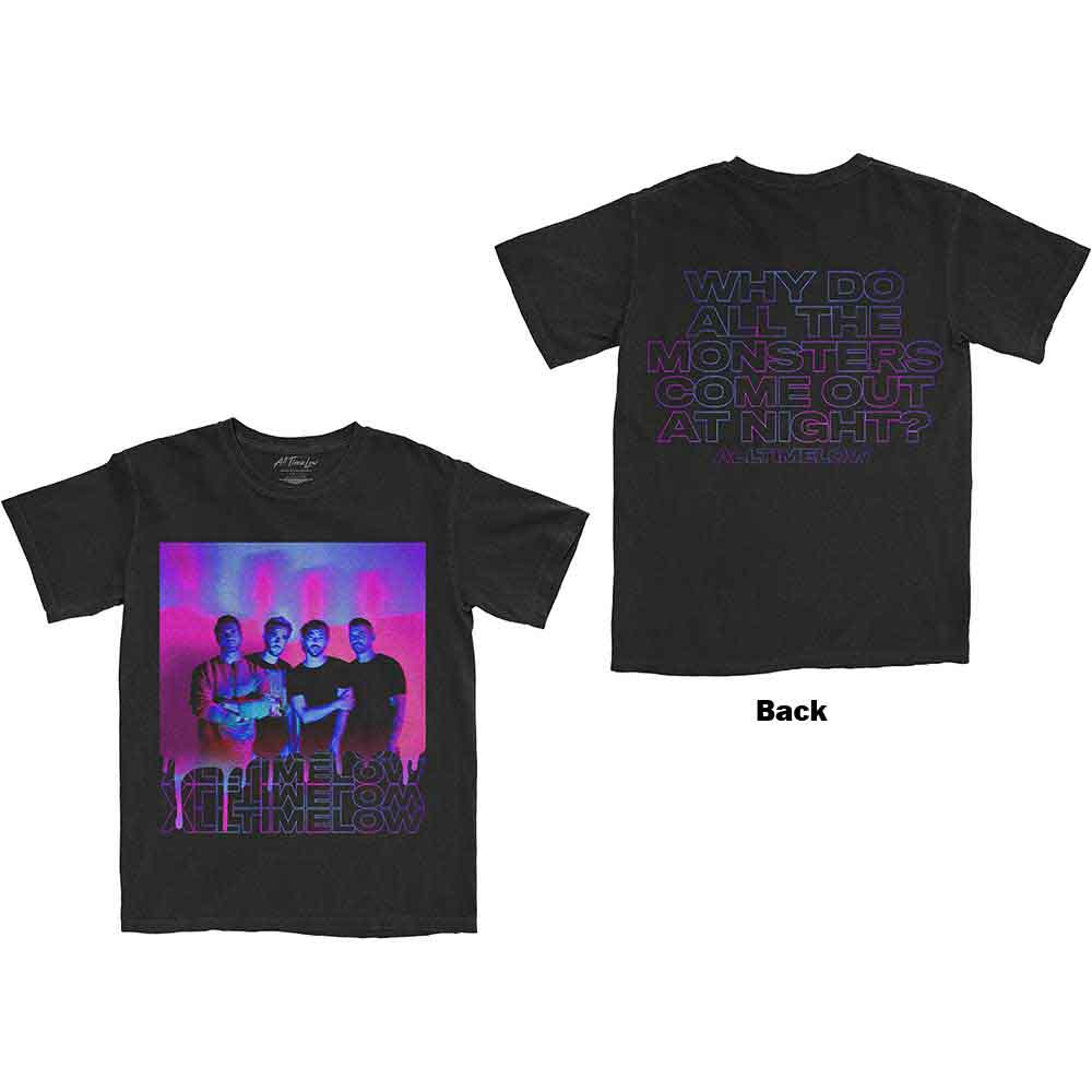 All Time Low Unisex T-Shirt Blurry Monster (Back Print) Black (XXL)