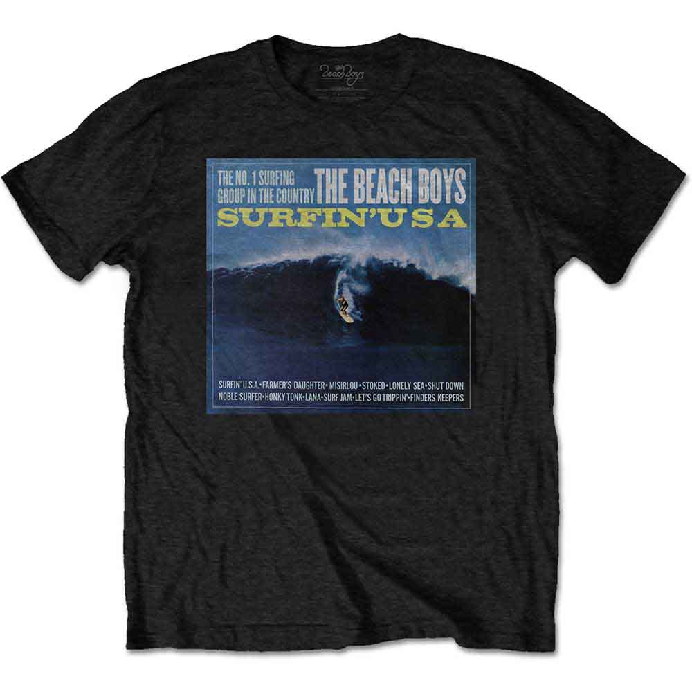 The Beach Boys Men's T-Shirt Surfin' USA Black (S)