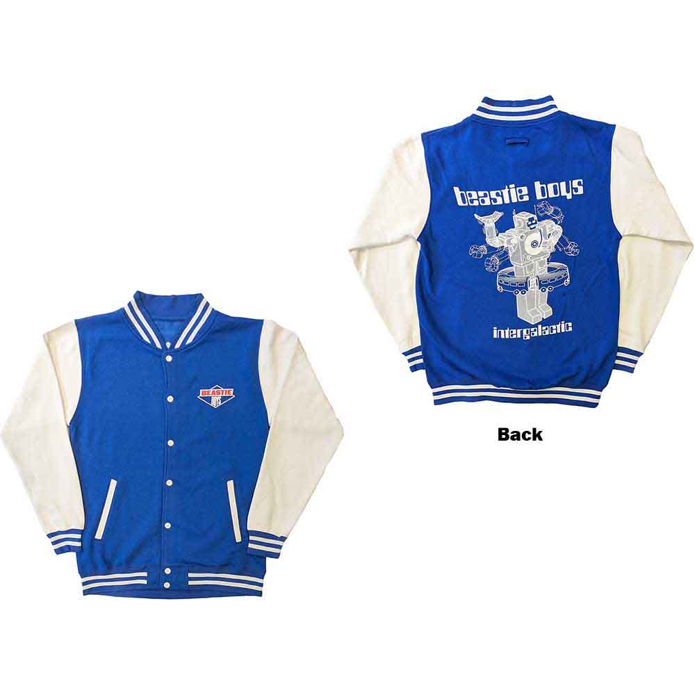 The Beastie Boys Unisex Varsity Jacket Intergalactic (Back) Blue/White (XXL)