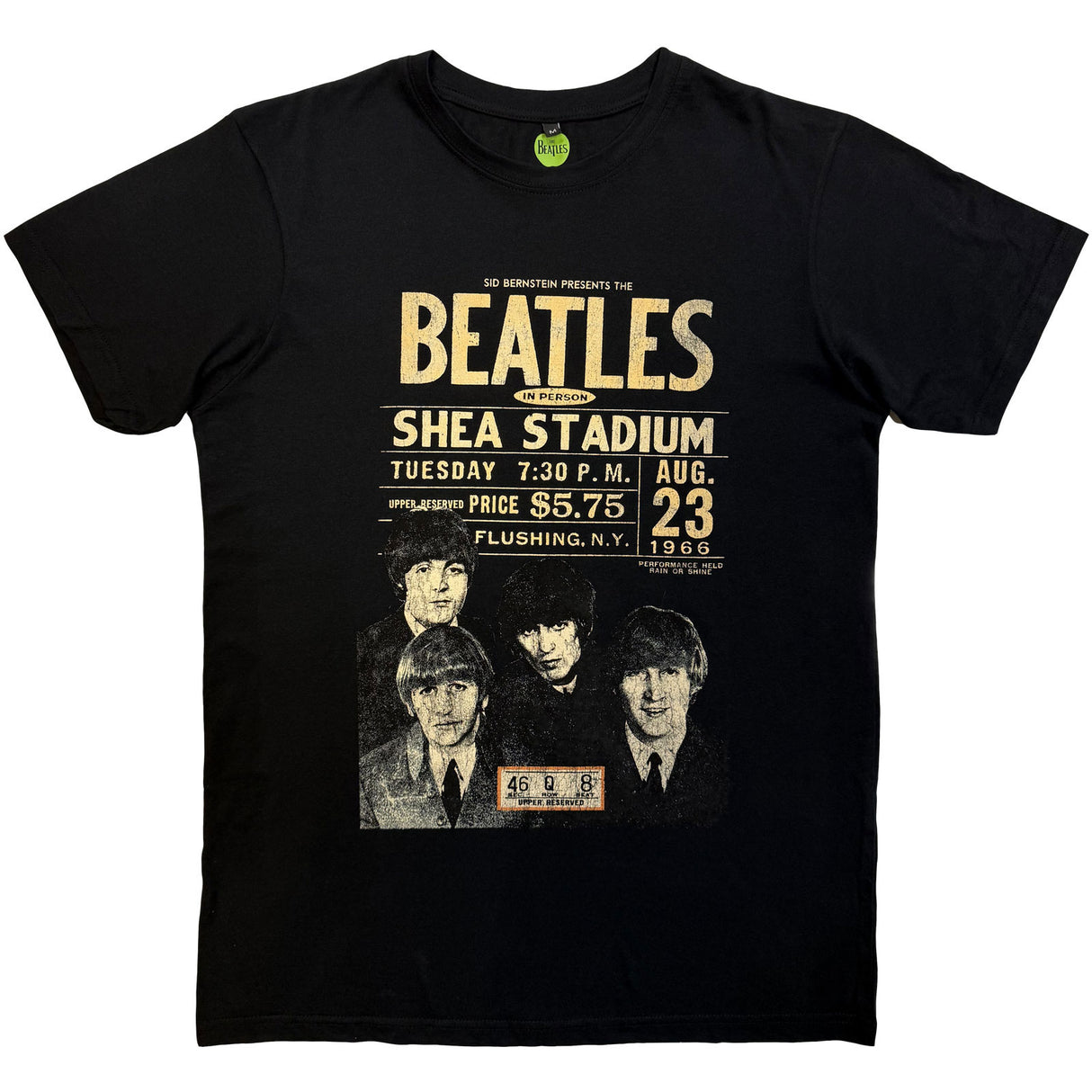 The Beatles Unisex Carbon T-Shirt Shea '66 Black (XL)