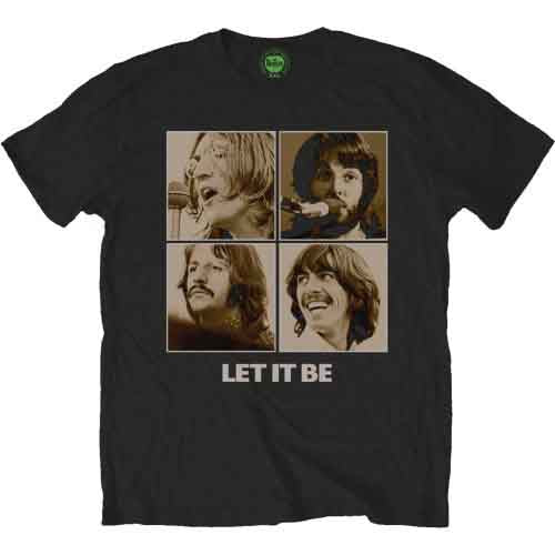 The Beatles Men's T-Shirt Let It Be Sepia Black (S)