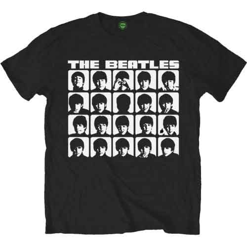 The Beatles Men's T-Shirt Hard Days Night Faces Mono Black (S)