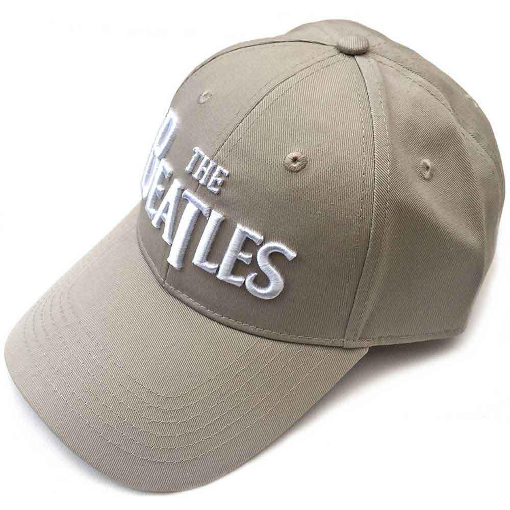 The Beatles Men's Baseball Cap White Drop T Logo (Sand)