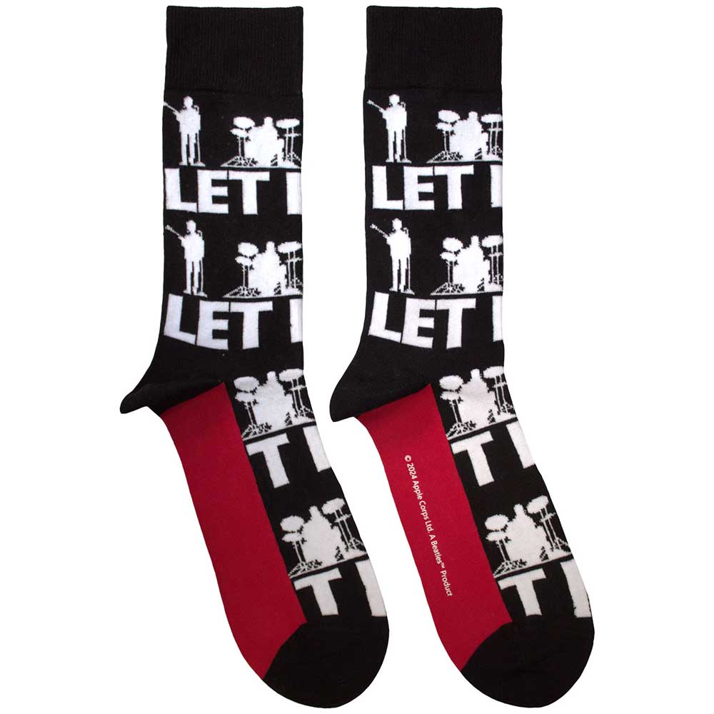 The Beatles Unisex Ankle Socks Let It Be Silhouettes Repeat Black (UK Size 7-11)
