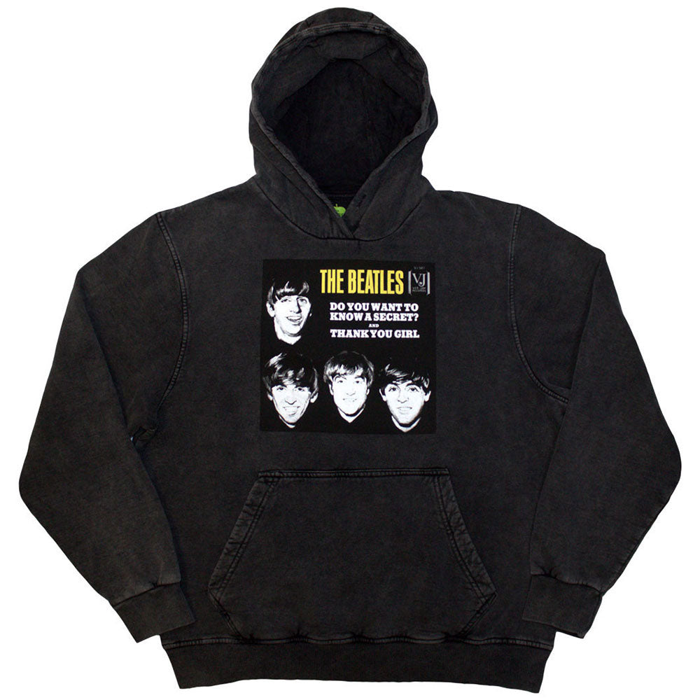 The Beatles Unisex Stone Wash Pullover Hoodie VJ Secret Sleeve Grey (XXL)
