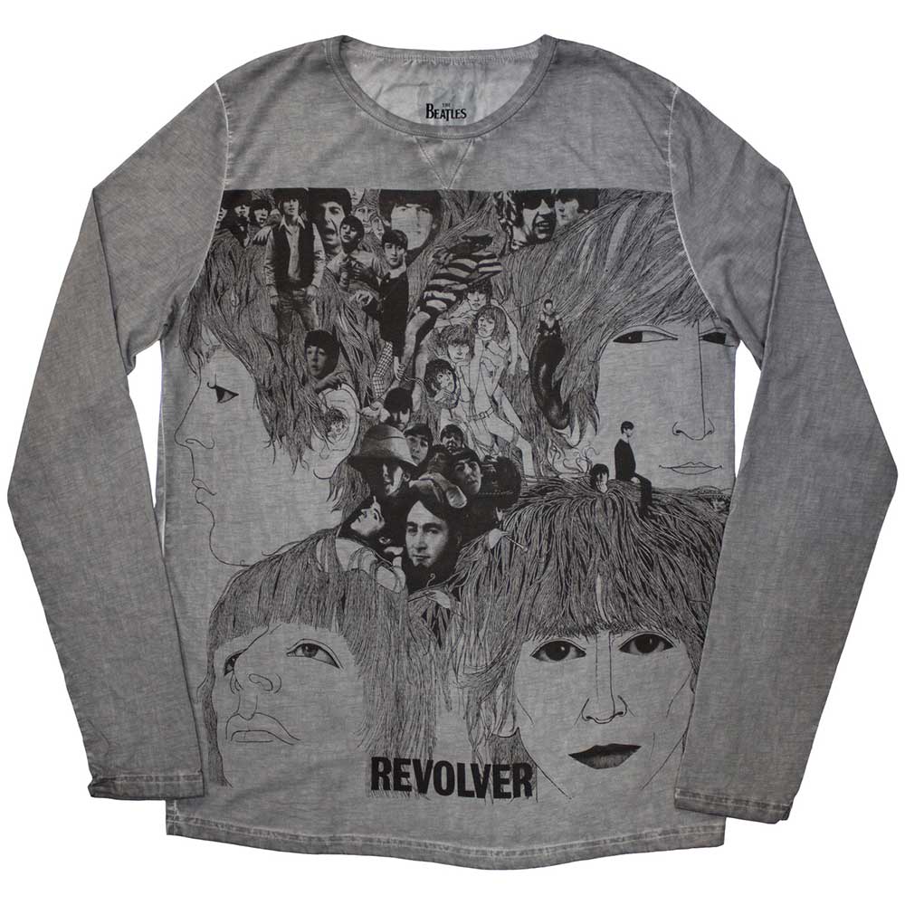 The Beatles Unisex Sweatshirt Revolver Stone Wash Grey (XXL)