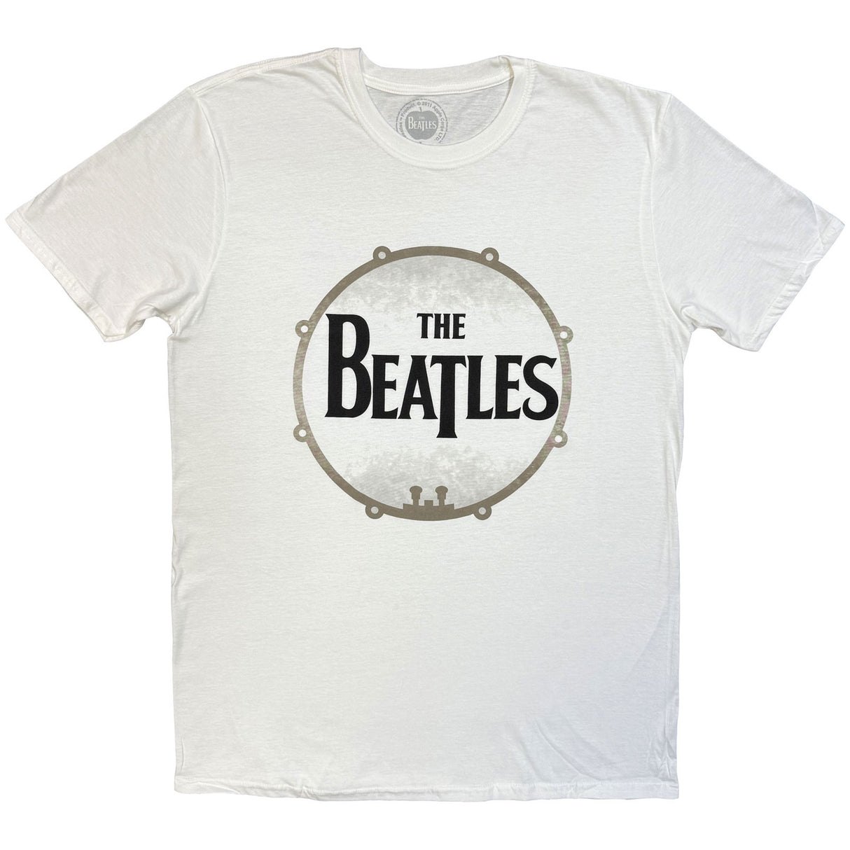 The Beatles Men's Premium T-Shirt Drum Skin White (L)