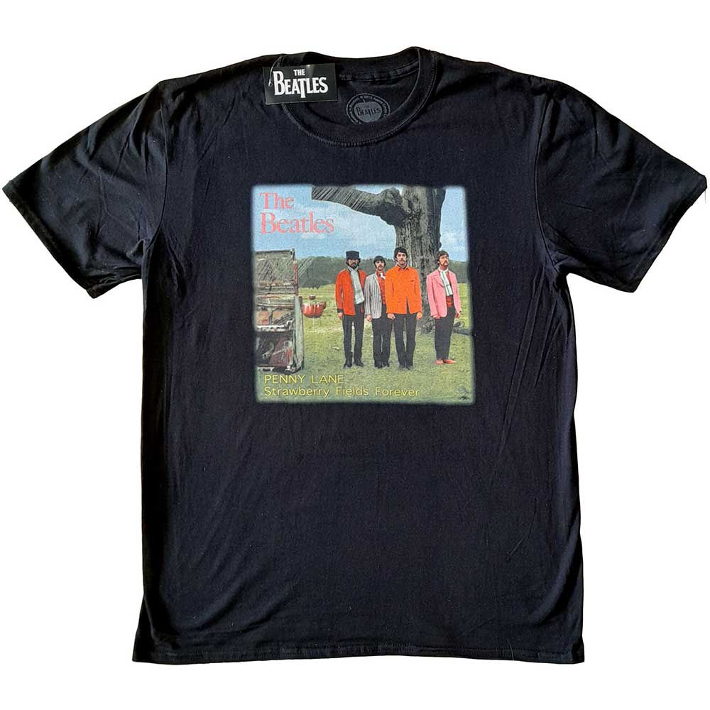 The Beatles Men's T-Shirt Strawberry Fields Forever Black (XXXL)