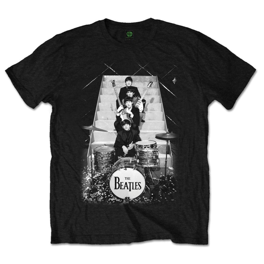 The Beatles Men's T-Shirt Stage Stairs Black (M)
