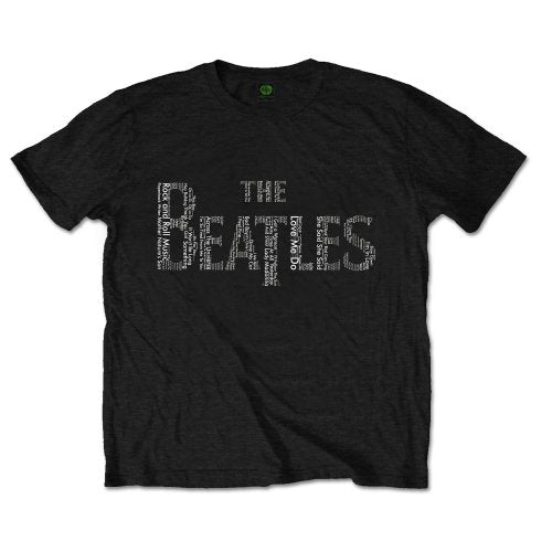 The Beatles Men's T-Shirt Drop T Songs Black (L)