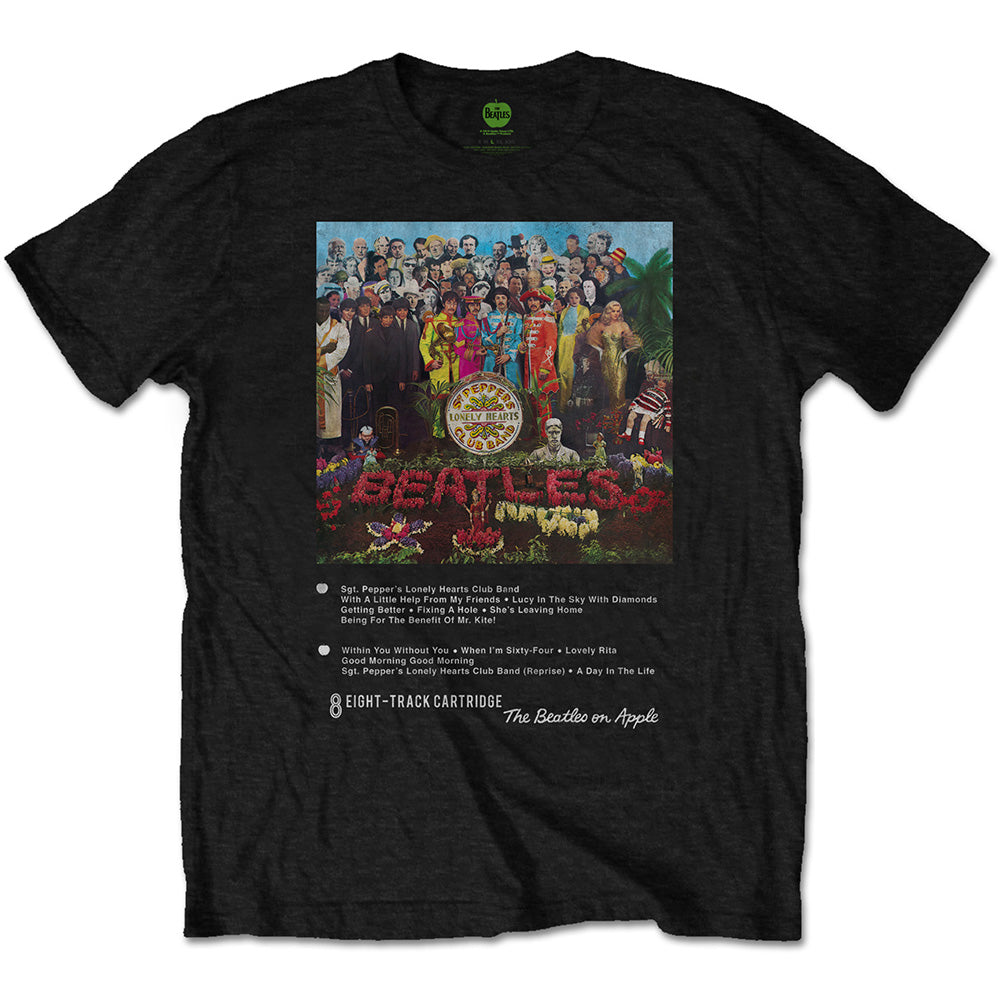 The Beatles Men's T-Shirt Sgt Pepper 8 Track Black (S)