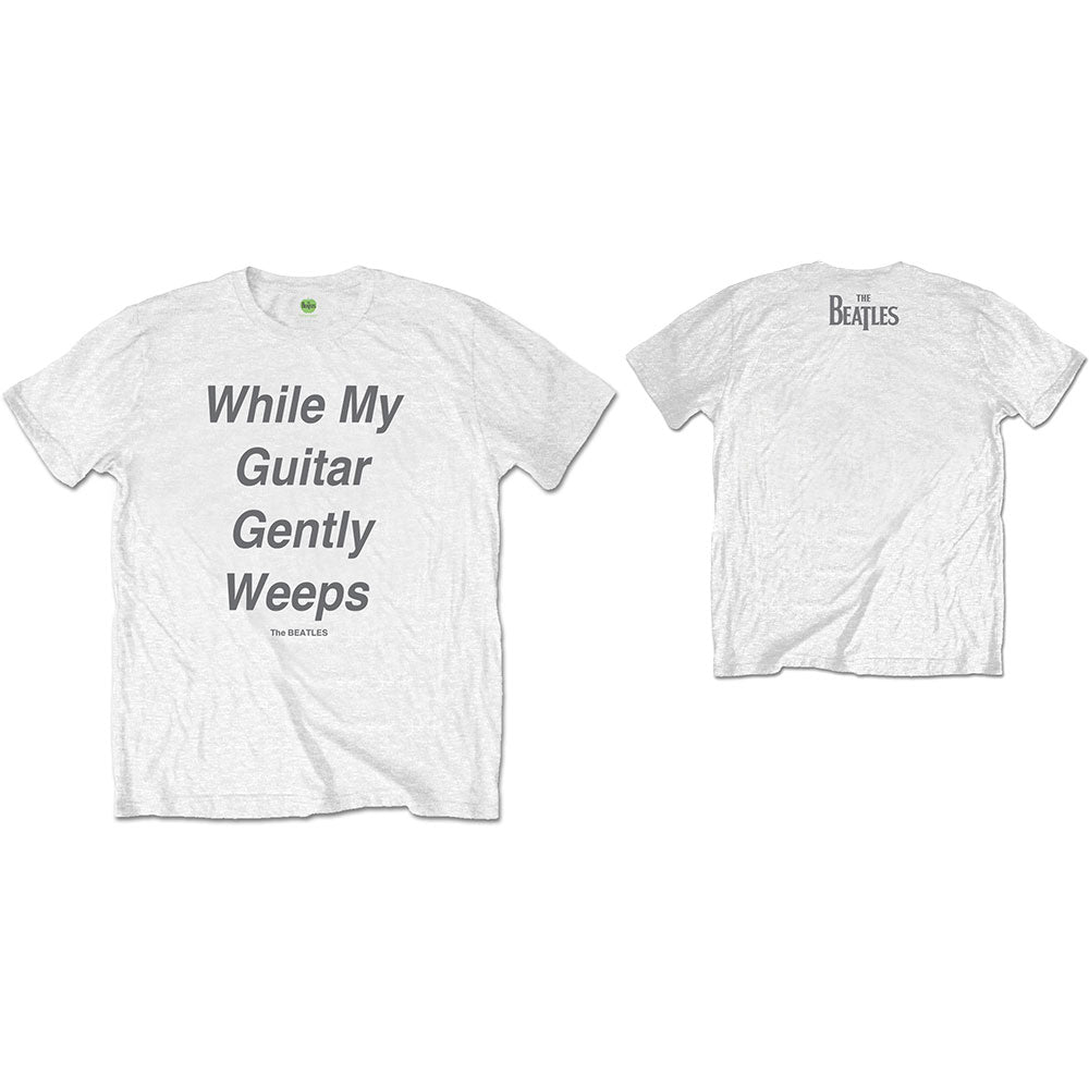 The Beatles Men's T-Shirt My Guitar Gently Weeps (Back Print) White (S)