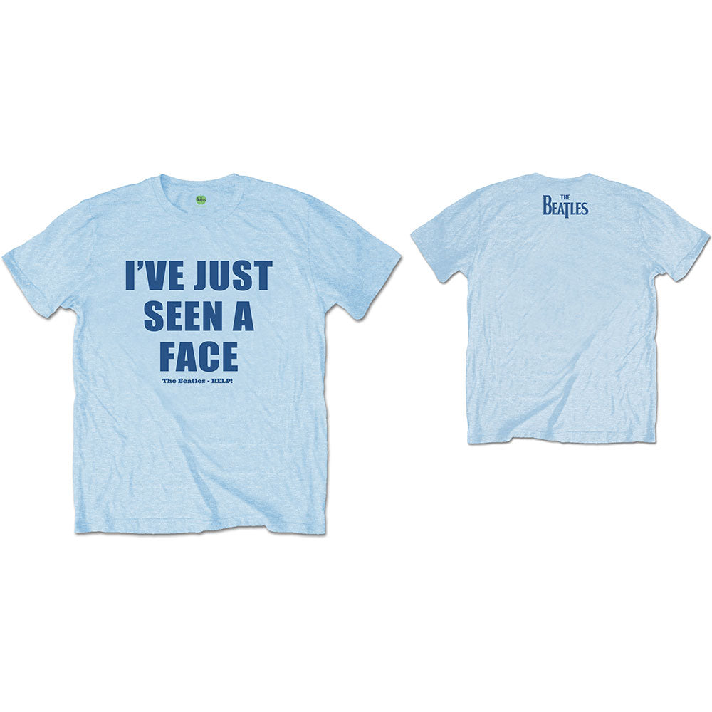 The Beatles Men's T-Shirt I've Just Seen A Face (Back Print) Light Blue (XXL)