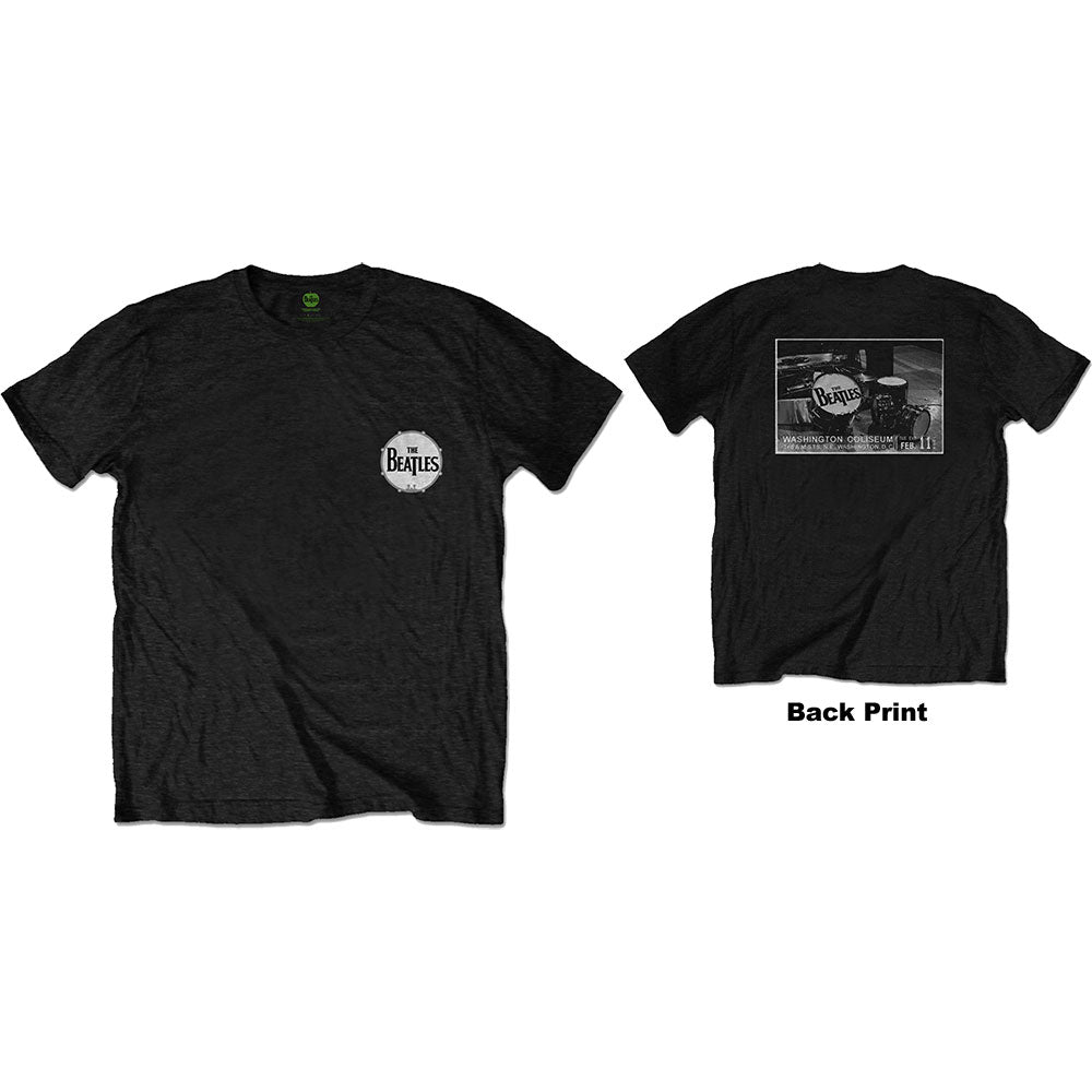 The Beatles Unisex T-Shirt Washington Coliseum (Back Print) Black (M)