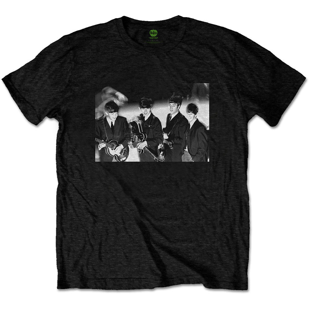 The Beatles Men's T-Shirt Smiles Photo Black (L)