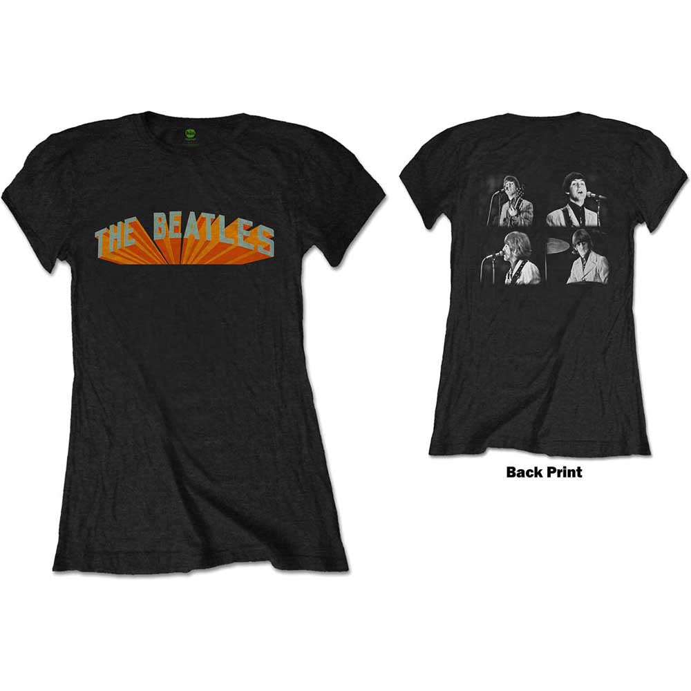 The Beatles Ladies T-Shirt Live in Japan (Back Print) Black (XXL)