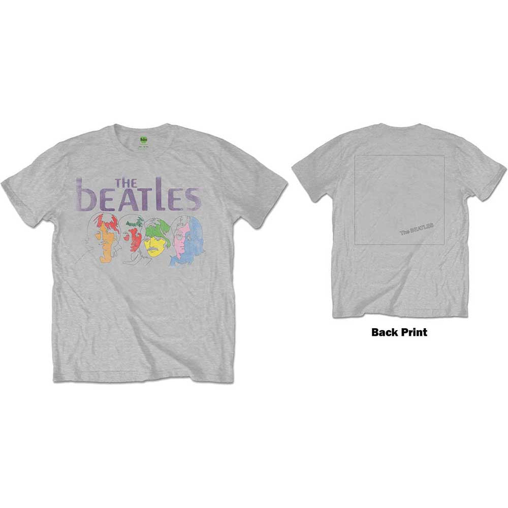 The Beatles Men's T-Shirt White Album Back (Back Print) Grey (XXL)
