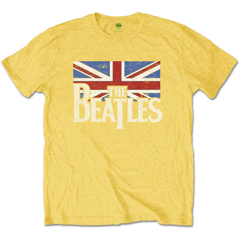 The Beatles Kids T-Shirt Logo & Vintage Flag Yellow (3-4yrs)