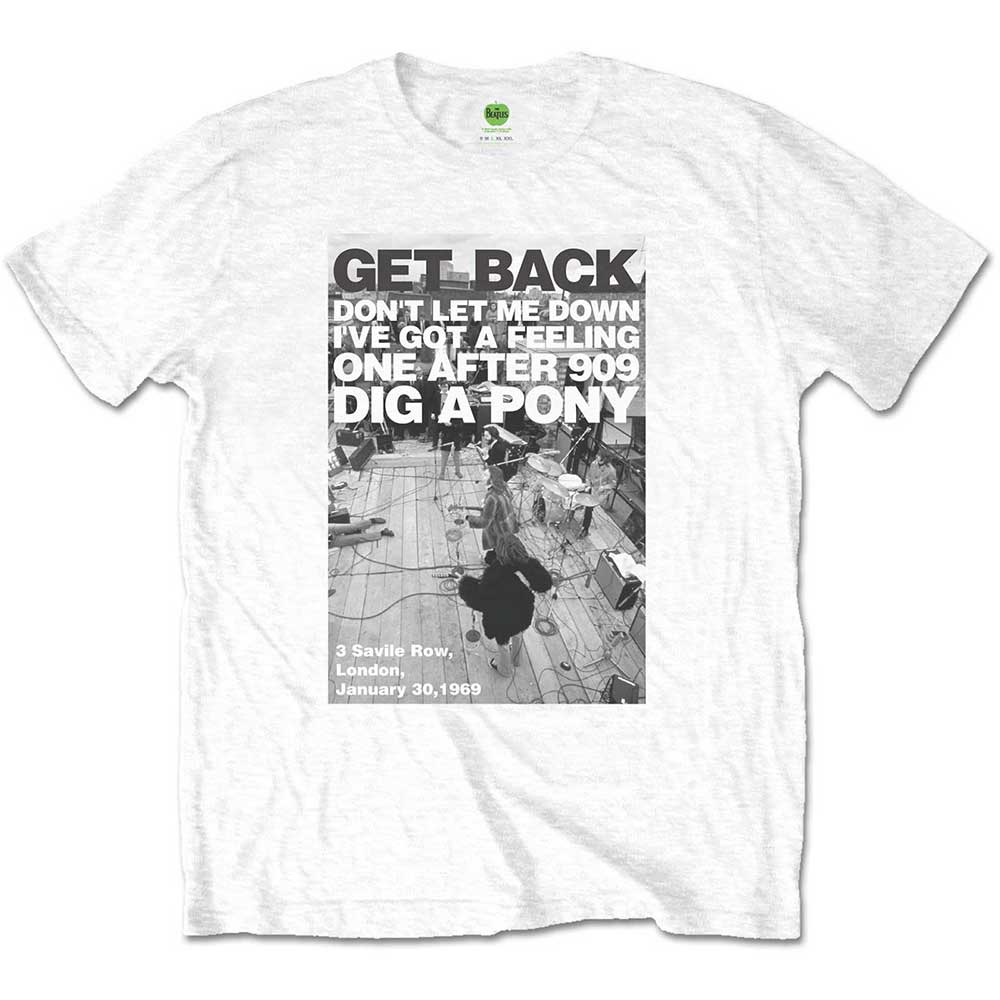 The Beatles Unisex T-Shirt Rooftop Shot White (L)