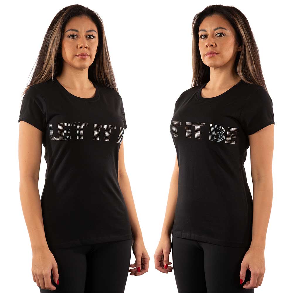 The Beatles Ladies T-Shirt Let It Be (Diamante) Black (L)
