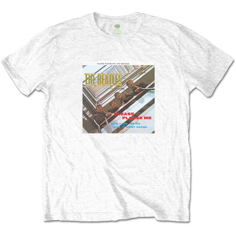 The Beatles Unisex T-Shirt Please Please Me Gold (Foiled) White (XL)