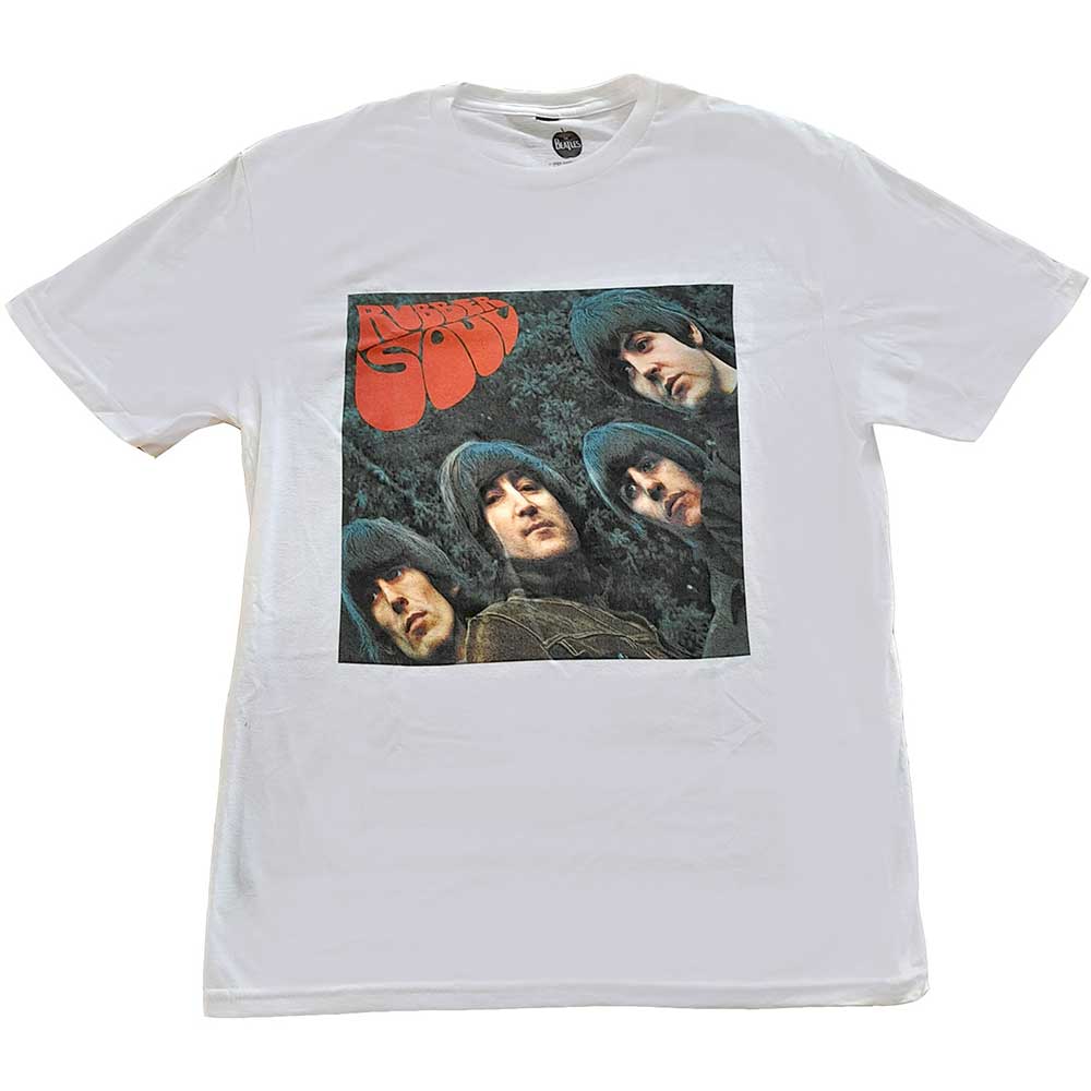 The Beatles Unisex T-Shirt Rubber Soul Album Cover White (M)