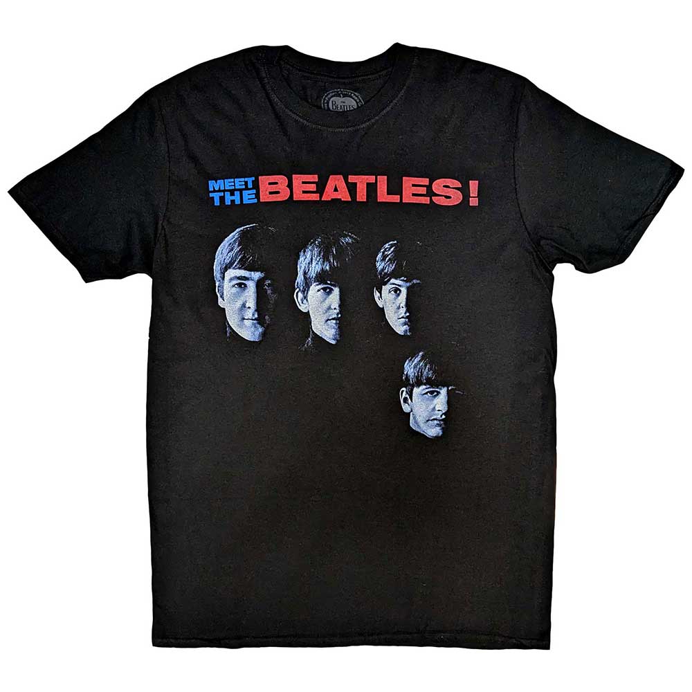 The Beatles Men's Premium T-Shirt Meet The Beatles Black (M)