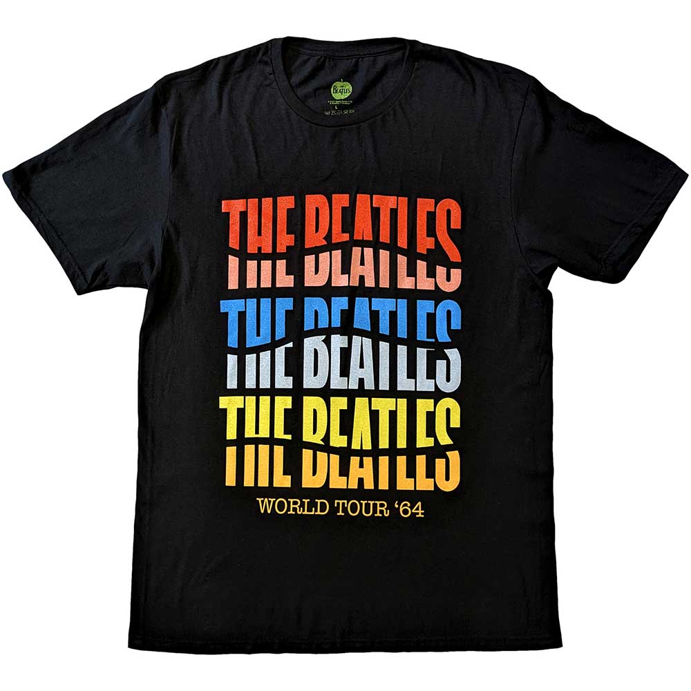 The Beatles Unisex T-Shirt Colour Wave Blackl (S)