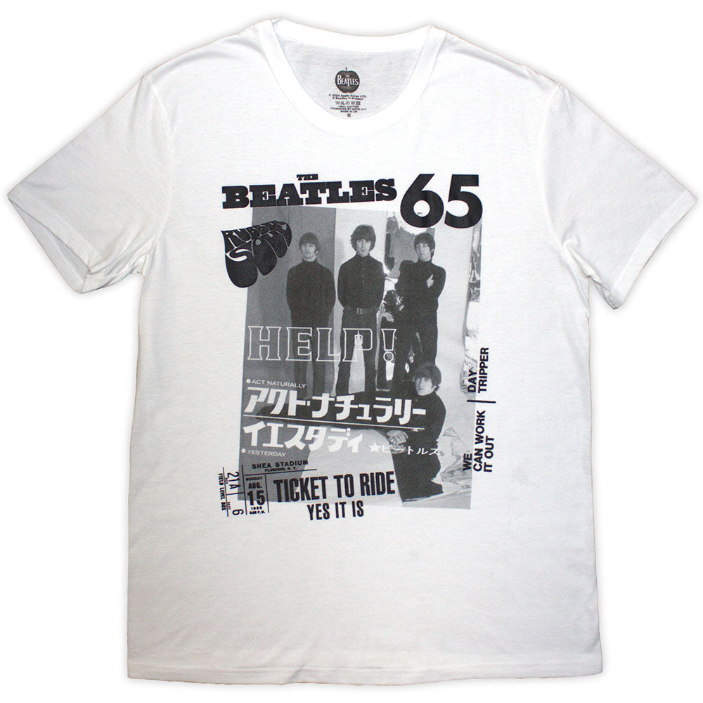 The Beatles Unisex T-Shirt 1965 White (S)