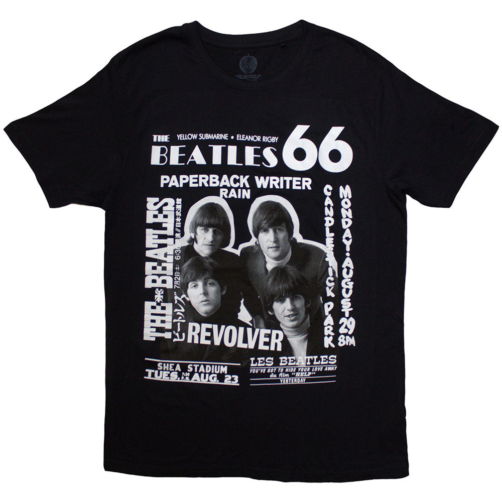 The Beatles Unisex T-Shirt 1966 Black (L)
