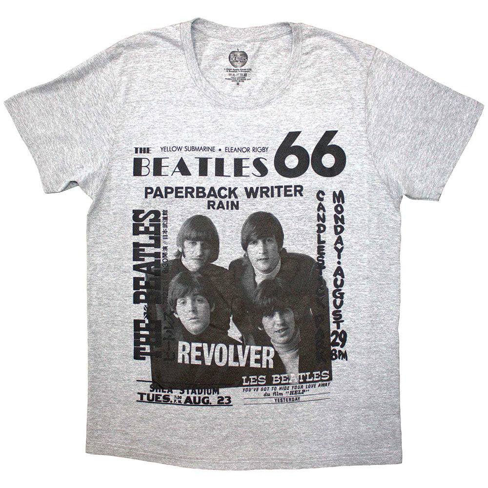 The Beatles Unisex T-Shirt 1966 Grey (XXL)