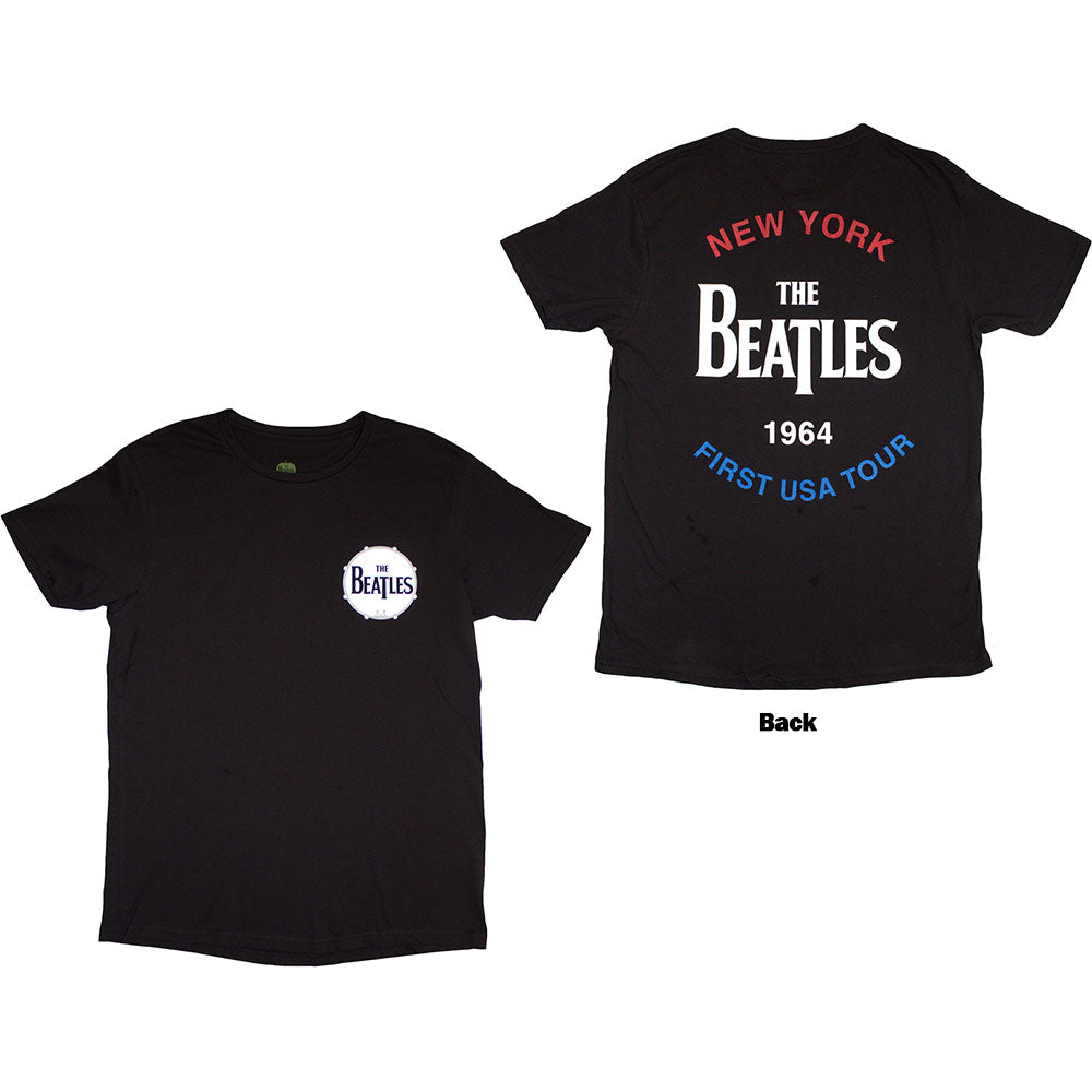 The Beatles Unisex T-Shirt New York 1964 (Back Print) Black (XXL)