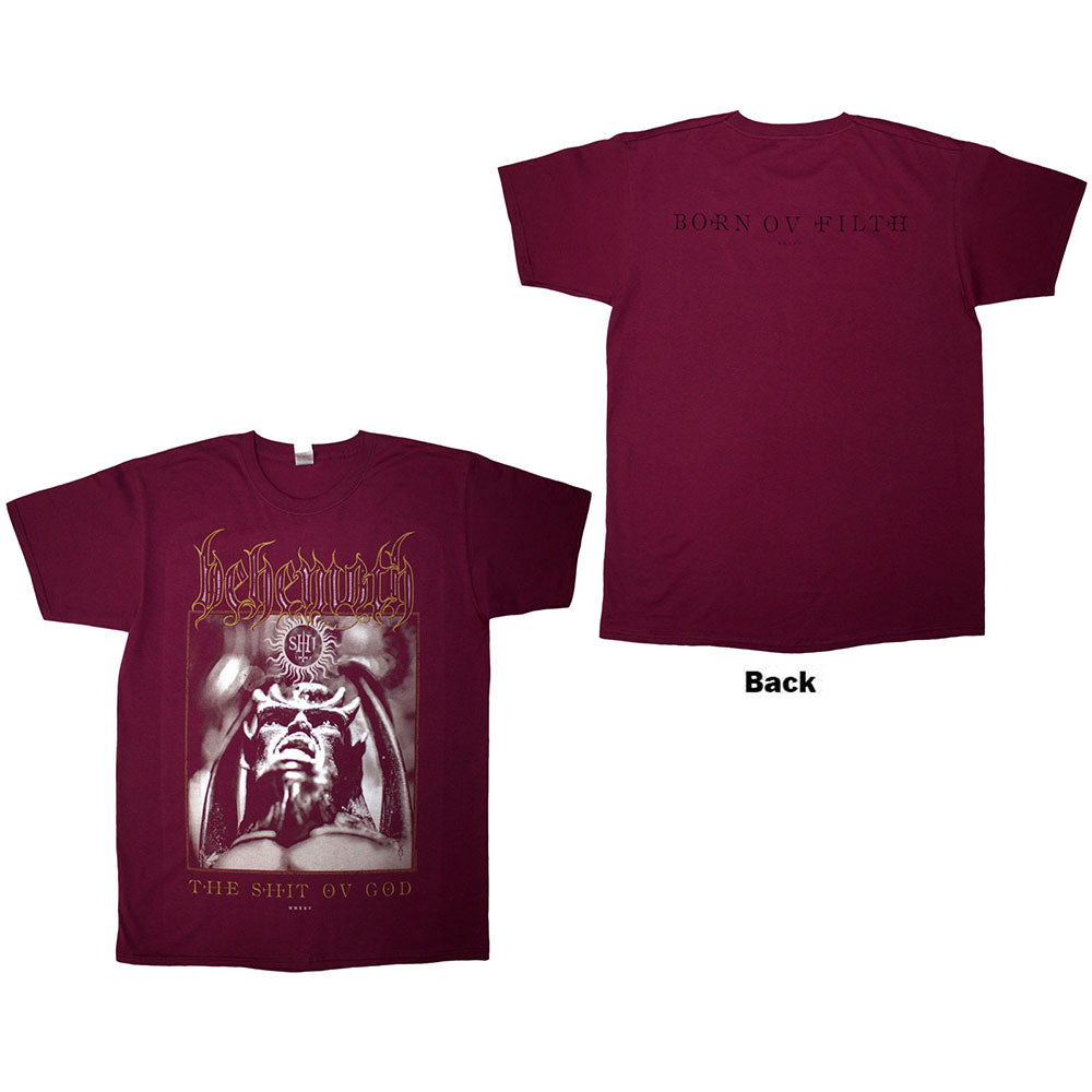 Behemoth Unisex T-Shirt The Shit Ov God Cover (Back Print) Red (S)