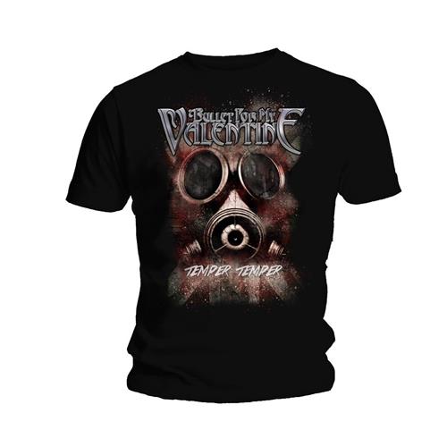 Bullet For My Valentine Men's T-Shirt Temper Temper Gas Mask Black (XL)