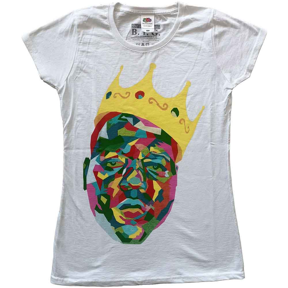 Biggie Smalls Ladies T-Shirt Crown White (M)