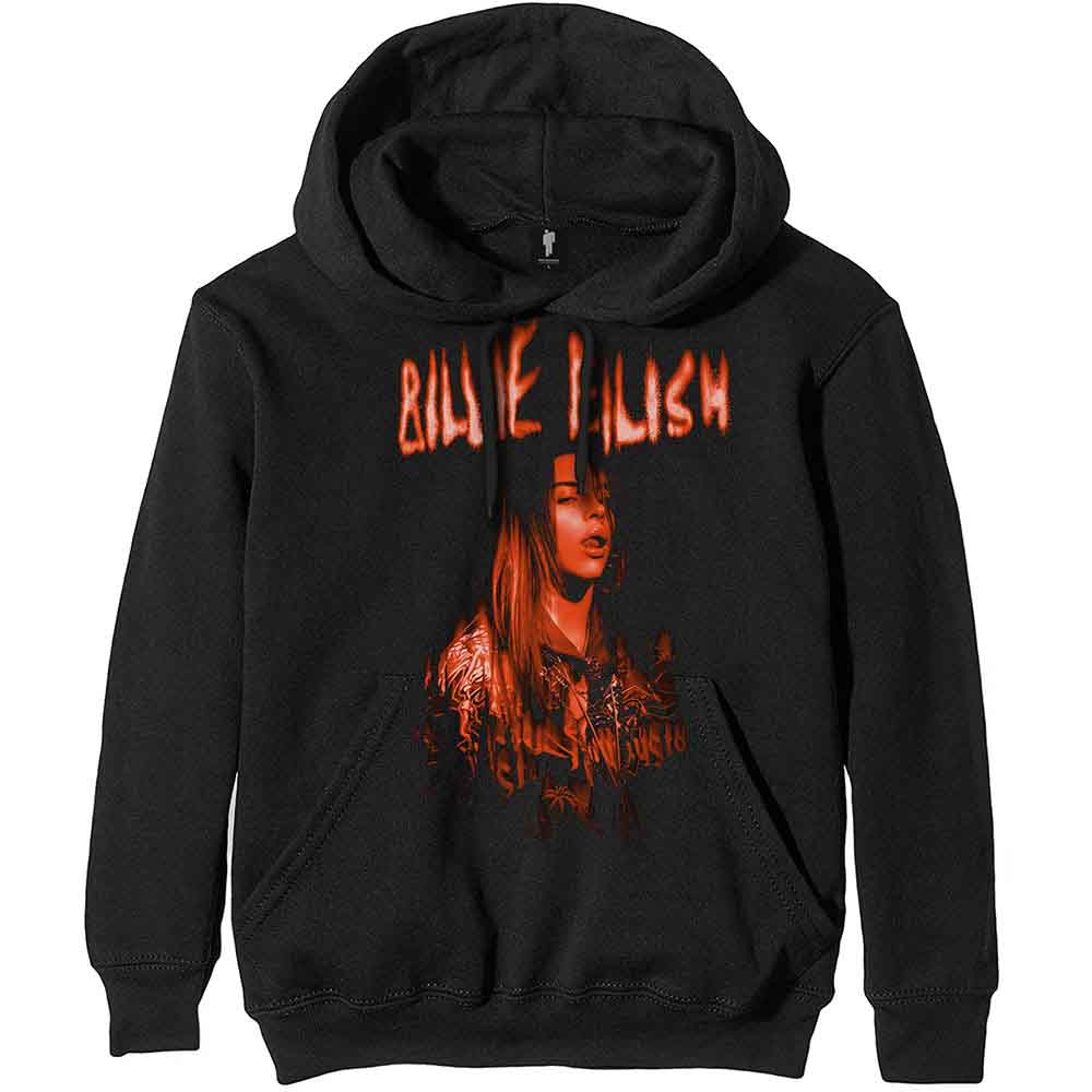 Billie Eilish Unisex Pullover Hoodie Spooky Logo Black (S)