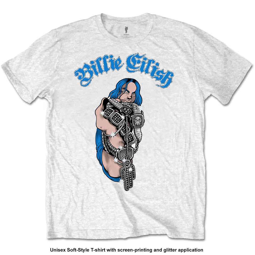 Billie Eilish Unisex T-Shirt Bling White (XXL)