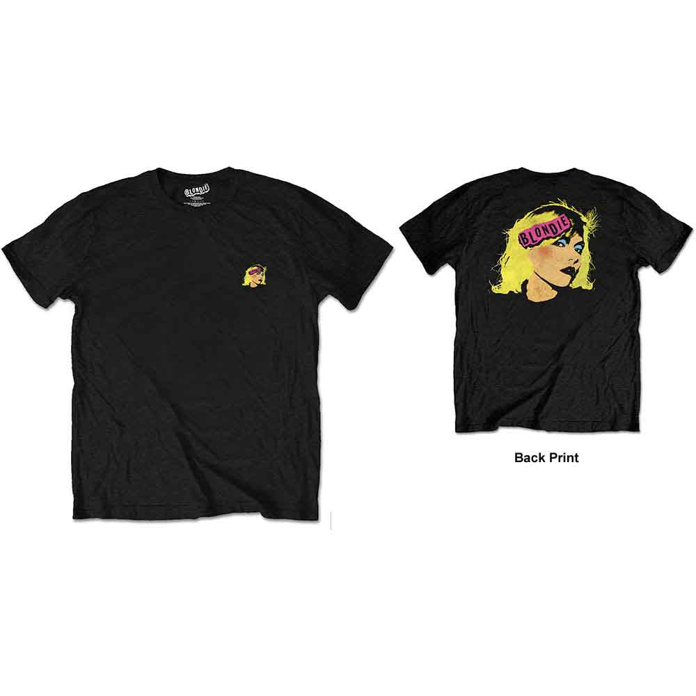 Blondie Unisex T-Shirt Punk Logo (Back Print/Retail Pack) Black (M)