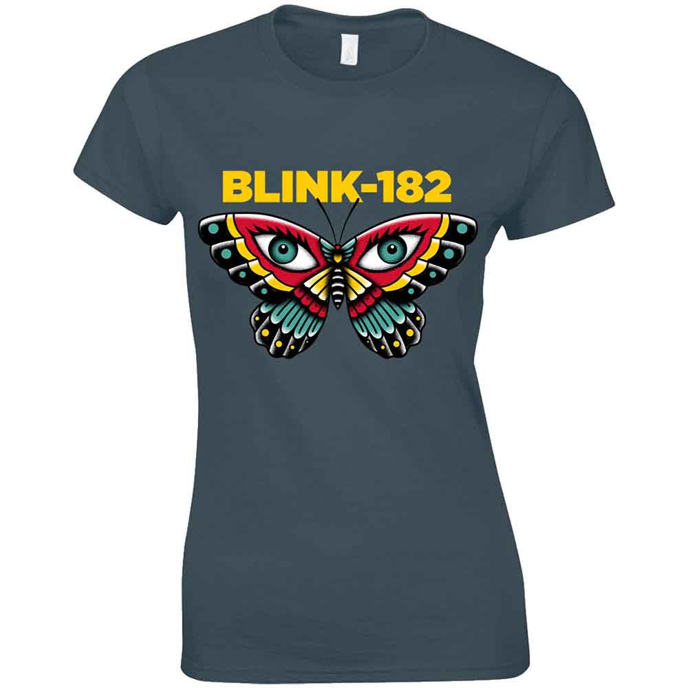 Blink-182 Ladies T-Shirt Butterfly Blue (XL)