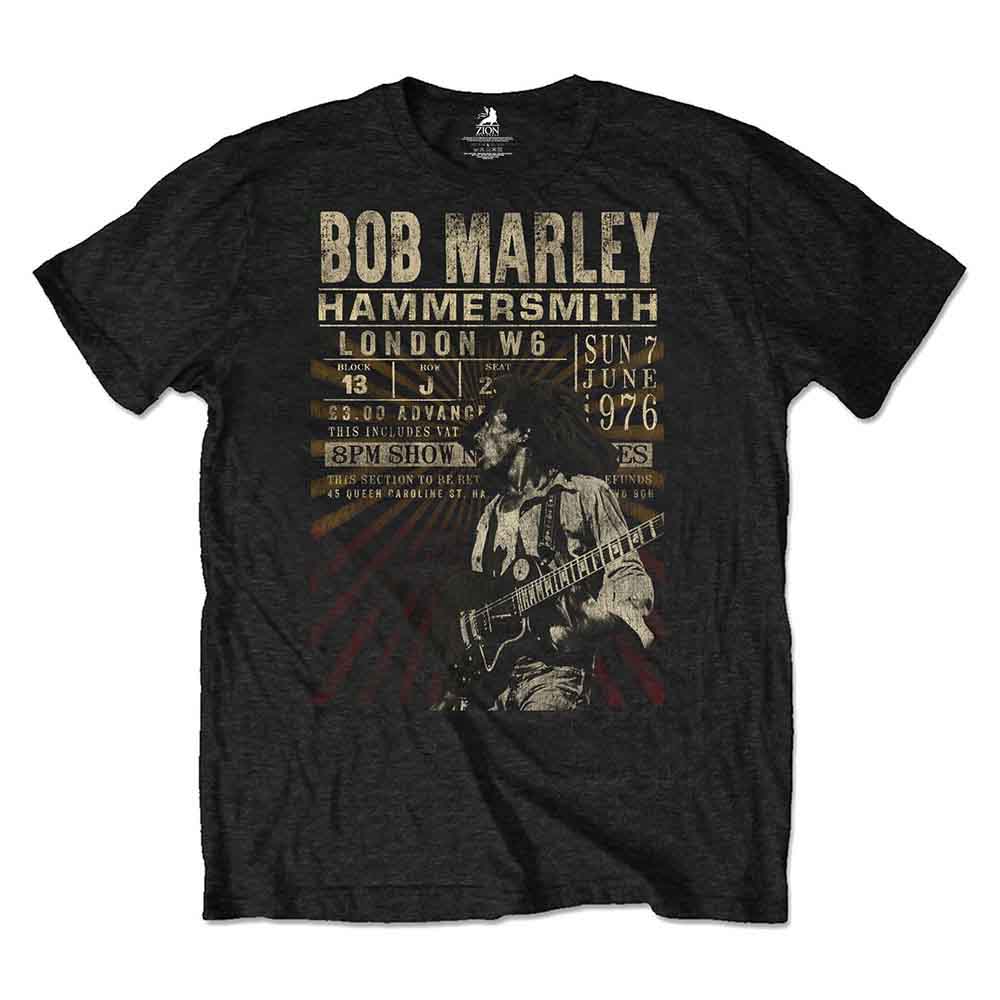 Bob Marley Unisex Eco T-Shirt Hammersmith '76 Black (M)