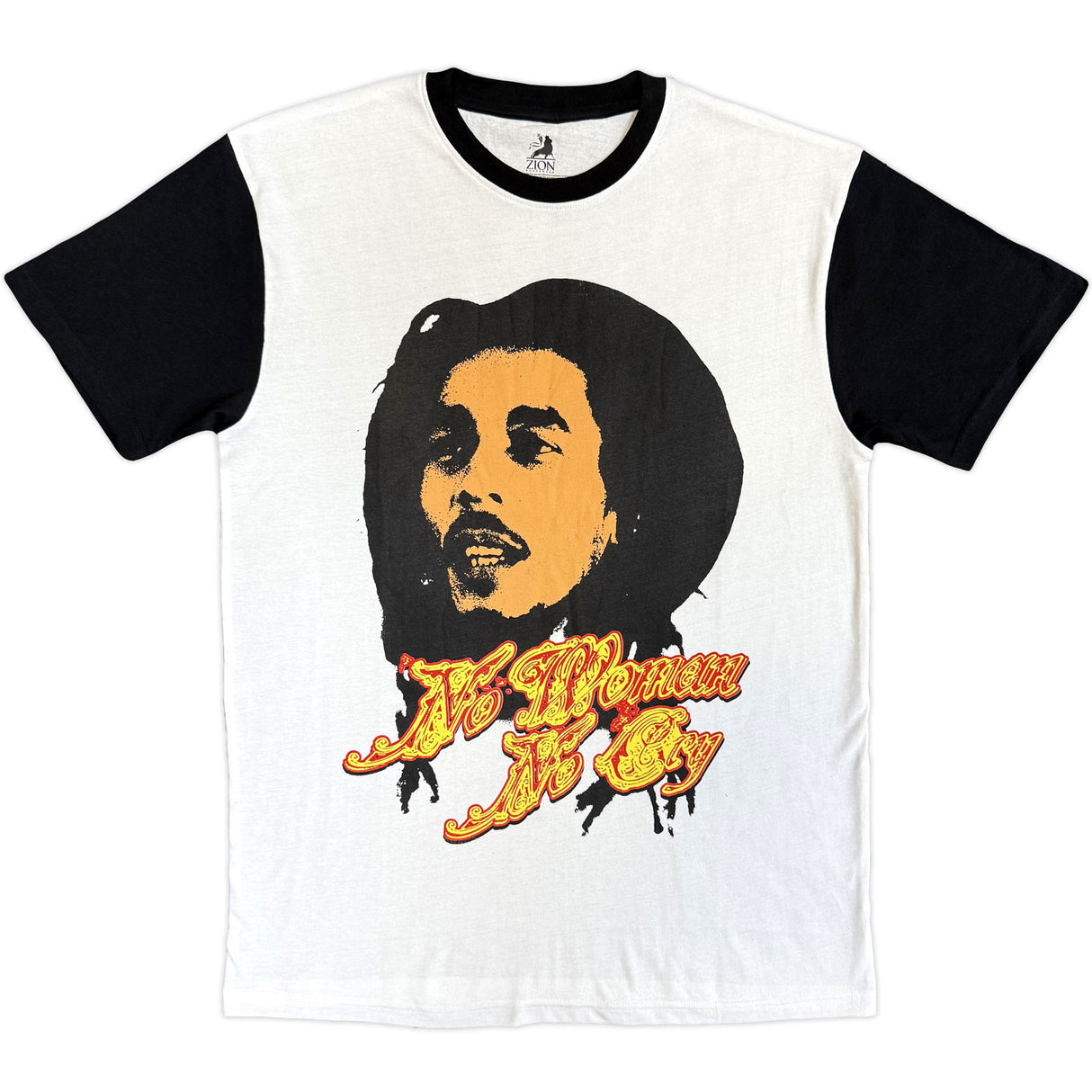 Bob Marley Unisex Raglan T-Shirt No Woman White & Black (L)