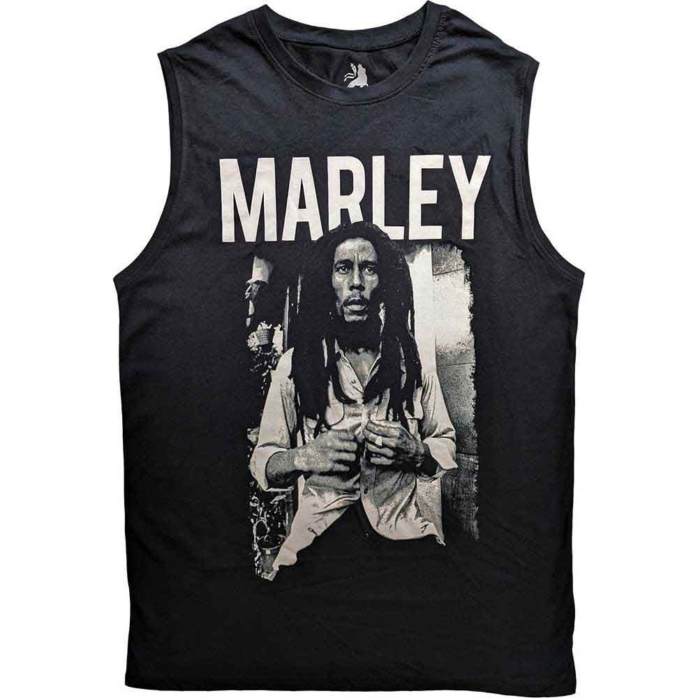 Bob Marley Unisex Tank T-Shirt Marley B&W Black (S)