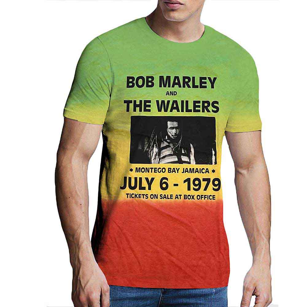 Bob Marley Unisex T-Shirt Montego Bay (Dip-Dye) Green (L)