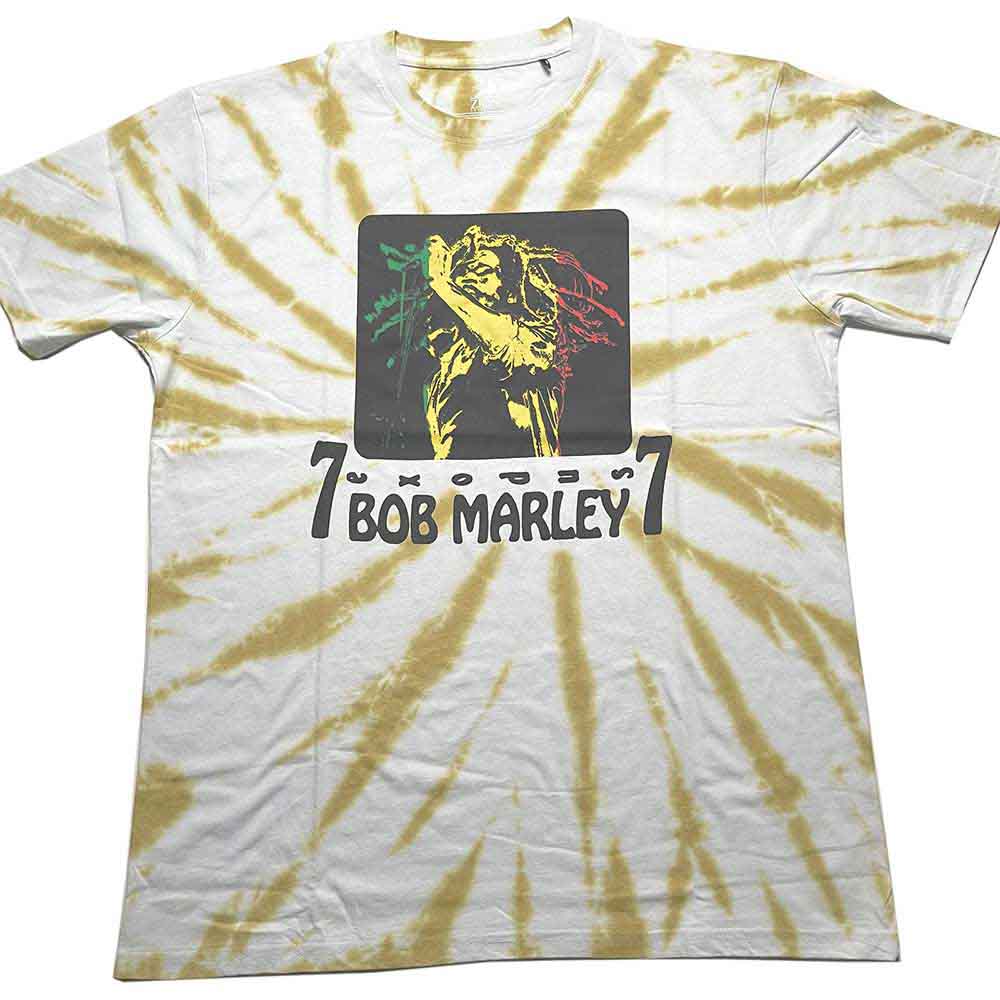 Bob Marley Unisex T-Shirt 77 (Dye-Wash) White (L)