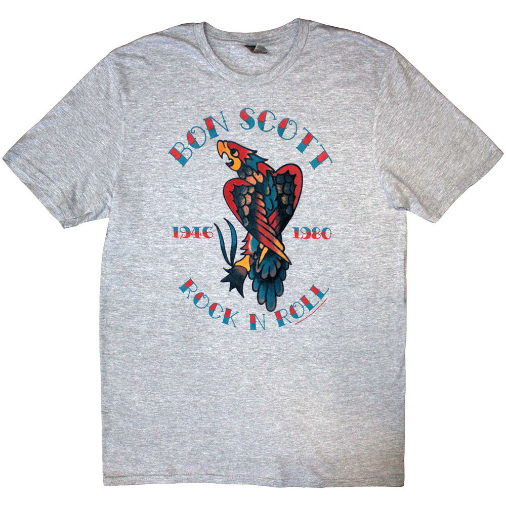 Bon Scott Unisex T-Shirt Rock 'n' Roll Grey (M)