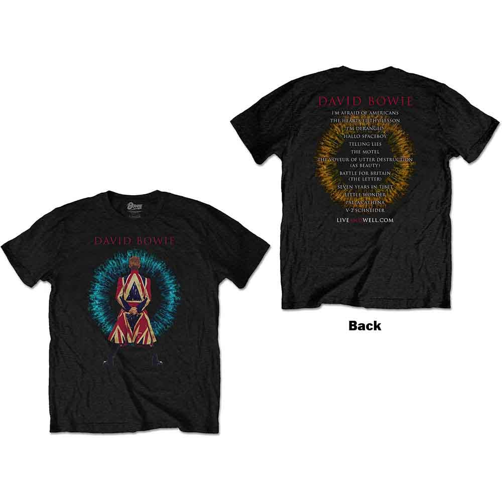 David Bowie Unisex T-Shirt LiveandWell.com (Back Print) Black (M)