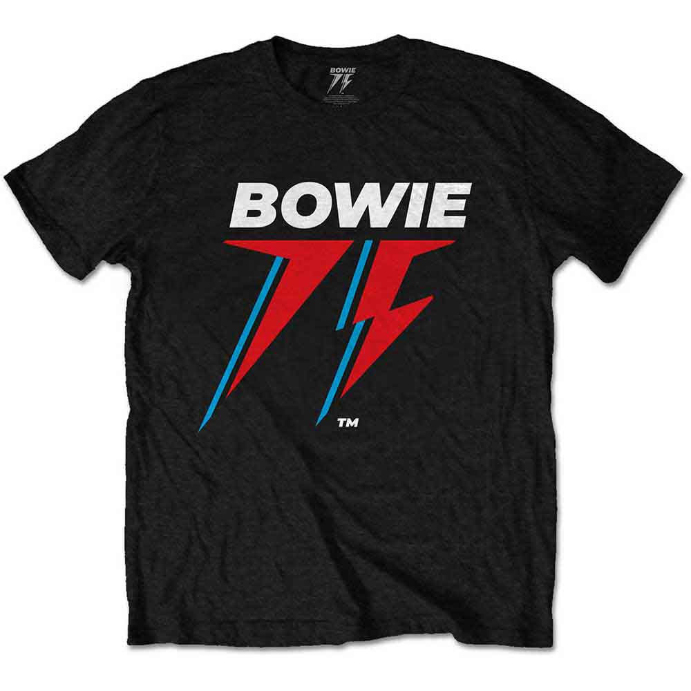 David Bowie Unisex T-Shirt 75th Logo Black (L)